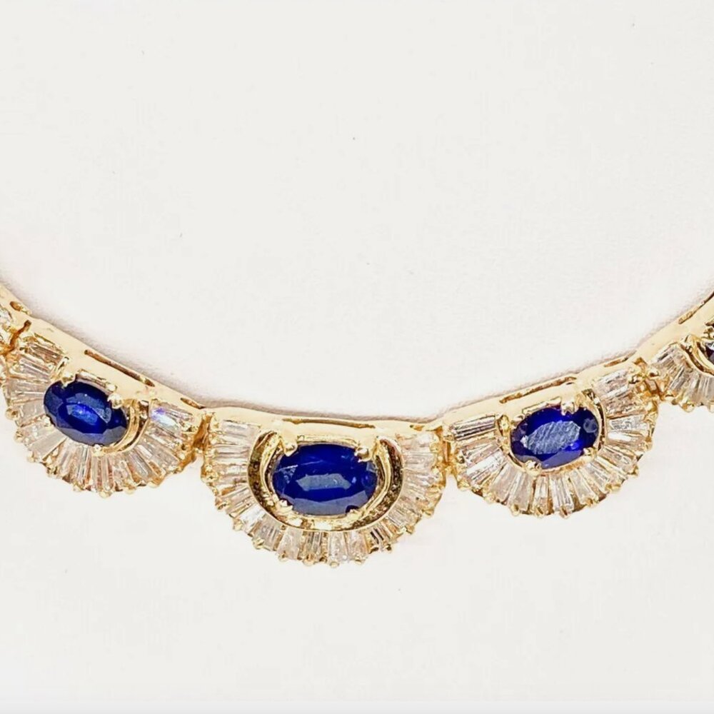 NATURAL 7CT SAPPHIRE DIAMOND 17" NECKLACE!! $15K! - Picture 2 of 4